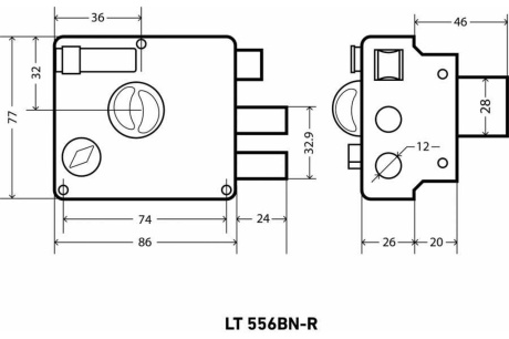 Купить Замок накладной LT 556 BN-R  АЛЛЮР 1430 фото №4