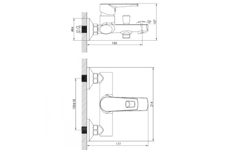 Купить Cмеситель для ванны Runo IDDIS RUNSB00i02 фото №6