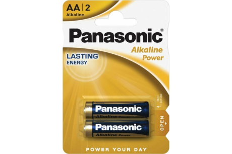 Купить Батарейка "Panasonic" AA LR6 Alkaline Power щелочная  бл/2шт   5410853042259 фото №1